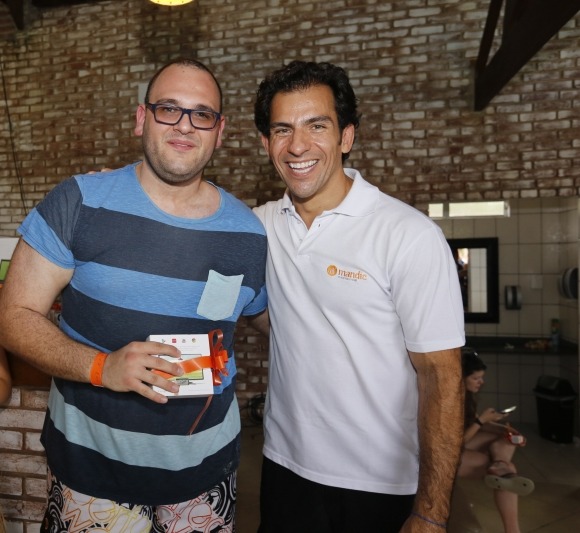 Alexandre Balbi na festa de fim de ano da Mandic com o presidente